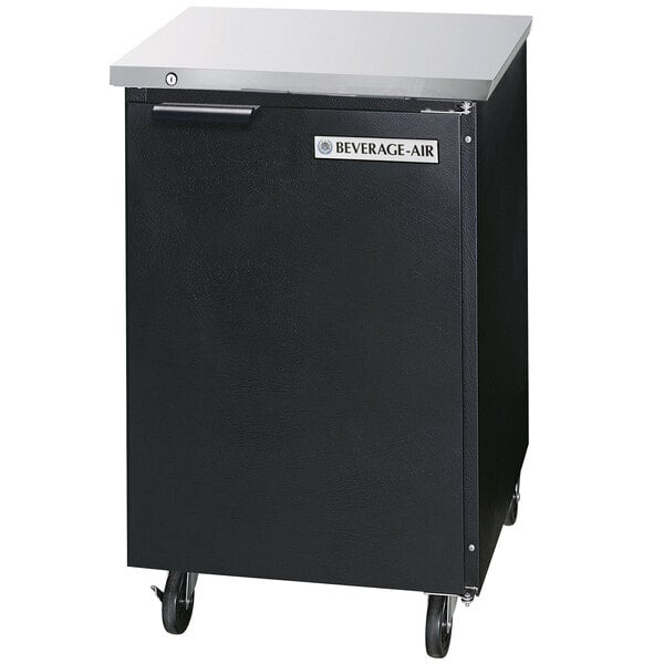 Scratch and Dent Beverage-Air BB24HC-1-B 24" Black Counter Height Solid Door Back Bar Refrigerator