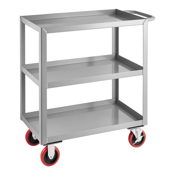 Scratch and Dent Lavex 30" x 18" x 35" Three Tray Shelf Steel Utility Cart - Fully Welded