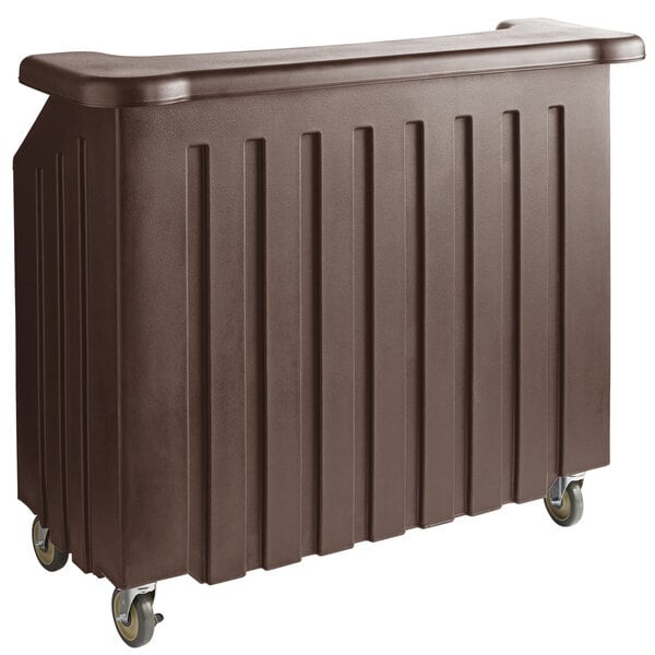 Scratch and Dent Cambro BAR540131 Cambar® Dark Brown 54" Portable Bar with 5-Bottle Speed Rail