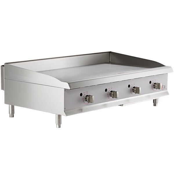 Scratch and Dent Cooking Performance Group GT-CPG-48-NL 48" Gas Countertop Griddle with Flame Failure Protection and Thermostatic Controls - 120,000 BTU