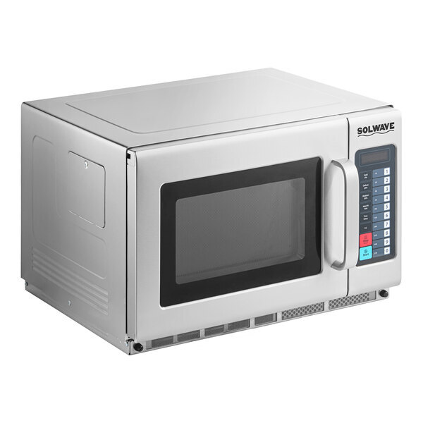 Scratch and Dent Solwave Stackable Commercial Microwave with Large 1.2 cu. ft. Interior and Push Button Controls - 1,800W, 208/240V