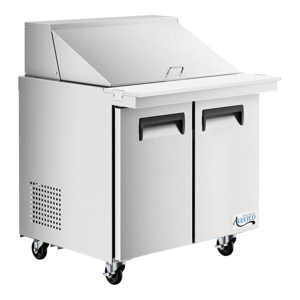 Scratch and Dent Avantco APT-36M-HC 36" 2 Door Mega Top Refrigerated Sandwich Prep Table