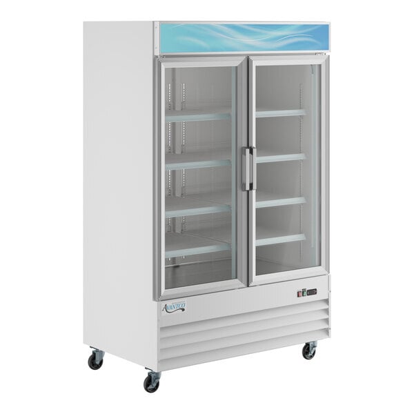 Scratch and Dent Avantco GDC-49F-HC 53" White Customizable Swing Glass Door Merchandiser Freezer with LED Lighting