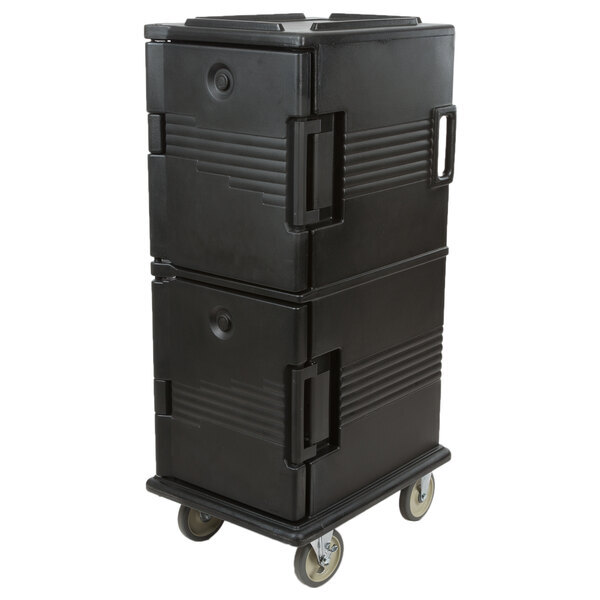 Scratch and Dent Cambro UPC800110 Ultra Camcarts® Black Insulated Food Pan Carrier - Holds 12 Pans