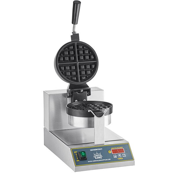 Scratch and Dent Carnival King WBM13DGT Non-Stick Belgian Waffle Maker with Digital Timer and Temperature Controls - 120V