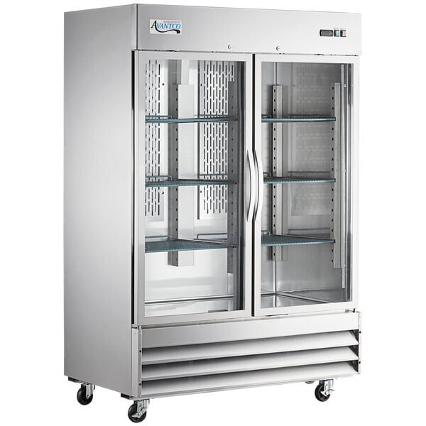 Scratch and Dent Avantco SS-2R-G-HC 54" Stainless Steel Glass Door Reach-In Refrigerator