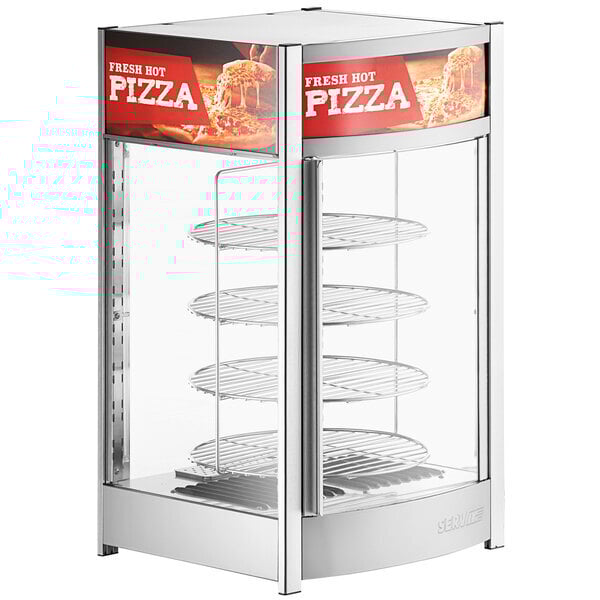 Scratch and Dent ServIt PDW12D2 12" Self-Service Pizza Warmer with 4-Shelf Rotating Rack