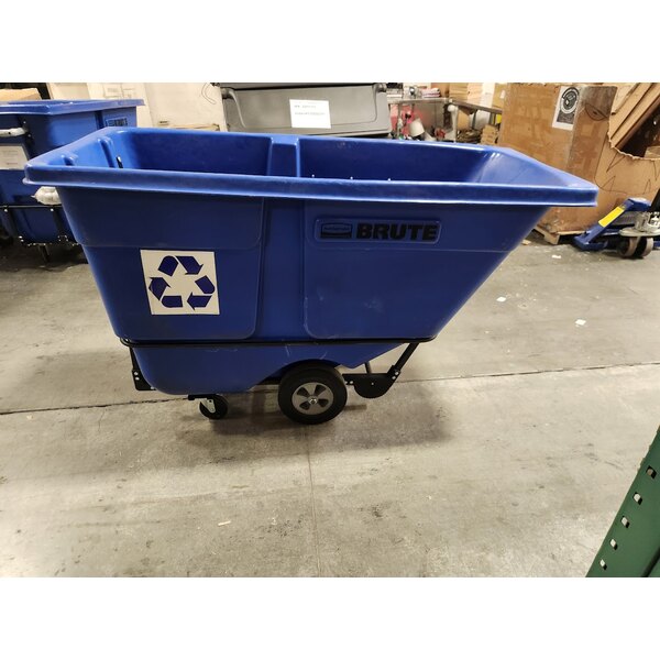 Scratch and Dent Rubbermaid® 2089826 BRUTE Blue 1 Cubic Yard Recycling Tilt Truck / Trash Cart (1250 lb.)