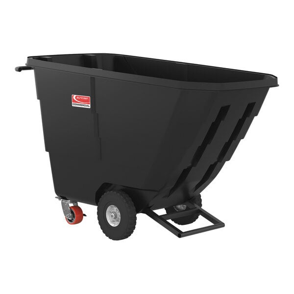 Scratch and Dent Suncast RMTTLD50D 0.5 Cubic Yard Black Construction Duty Tilt Truck / Trash Cart (850 lb.)