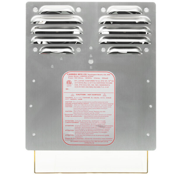 Scratch and Dent Cambro H07006 Replacement Heater for 110V H-Series Ultra Pan Carrier® and Ultra Camcart®