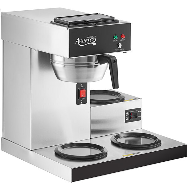 Scratch and Dent Avantco CMA3L Automatic Coffee Maker with 3 Lower Decanter Warmers - 120V, 1650W