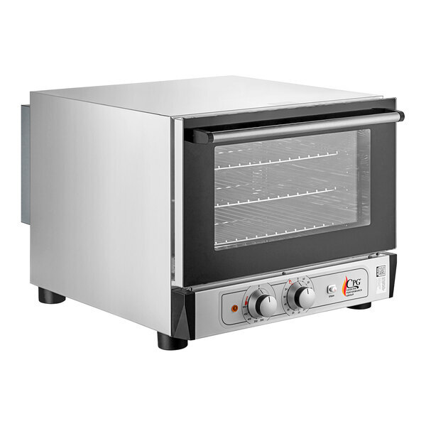 Scratch and Dent Cooking Performance Group COH-T3-A Electric Thermostatic Countertop 3 Tray Half Size Convection Oven with Moisture Injection - 120V, 1650W