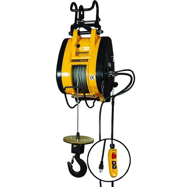 Scratch and Dent OZ Lifting Products 1000 lb. Electric Builder's Hoist with 90' Lift OBH1000 - 37 FPM, 115V