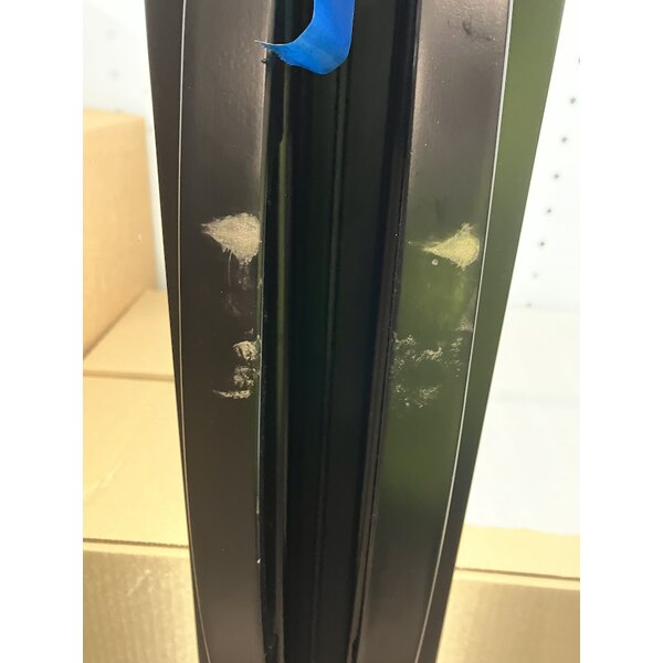 Scratch and Dent True FLM-81~TSL01 80 3/4" Black Refrigerated Glass Door Merchandiser with LED Lighting and Full Length Doors