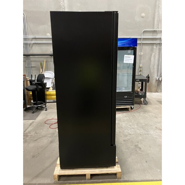 Scratch and Dent True FLM-81~TSL01 80 3/4" Black Refrigerated Glass Door Merchandiser with LED Lighting and Full Length Doors