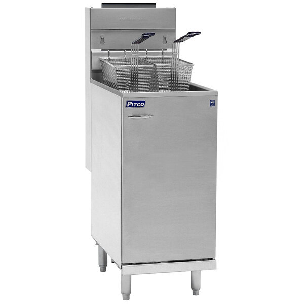 Scratch and Dent Pitco® 40D Liquid Propane 40-45 lb. Stainless Steel Floor Fryer