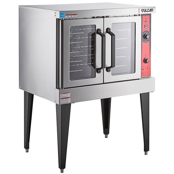 Scratch and Dent Vulcan VC4GD-1 1D150K Natural Gas Single Deck Full Size Gas Convection Oven with Solid State Controls and Legs - 50,000 BTU