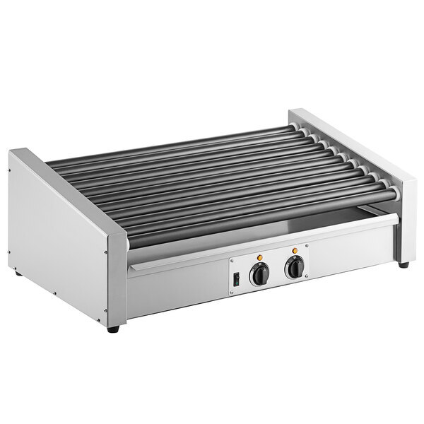 Scratch and Dent Avantco RG1850T 50 Slanted Hot Dog Roller Grill with 11 Non-Stick Rollers - 120V, 1460W