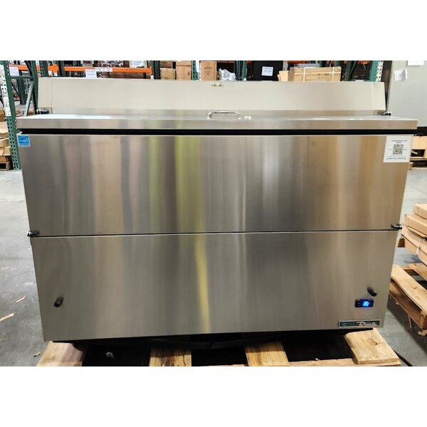 Scratch and Dent True TMC-58-S-HC 58 1/4" One Sided Milk Cooler with Stainless Steel Exterior and Aluminum Interior