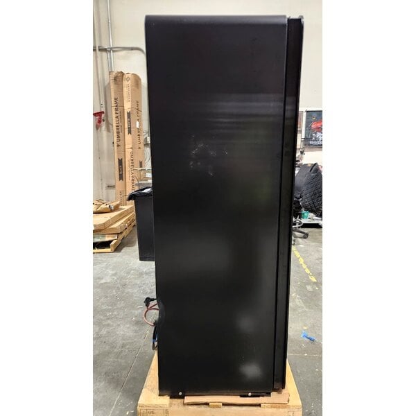 Scratch and Dent True CVM-13-HC~EGC01 24 7/8" Black Refrigerated Contemporary Glass Door Merchandiser with LED Lighting - 64" Tall