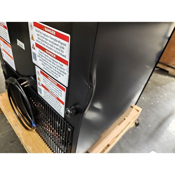 Scratch and Dent True CVM-13-HC~EGC01 24 7/8" Black Refrigerated Contemporary Glass Door Merchandiser with LED Lighting - 64" Tall