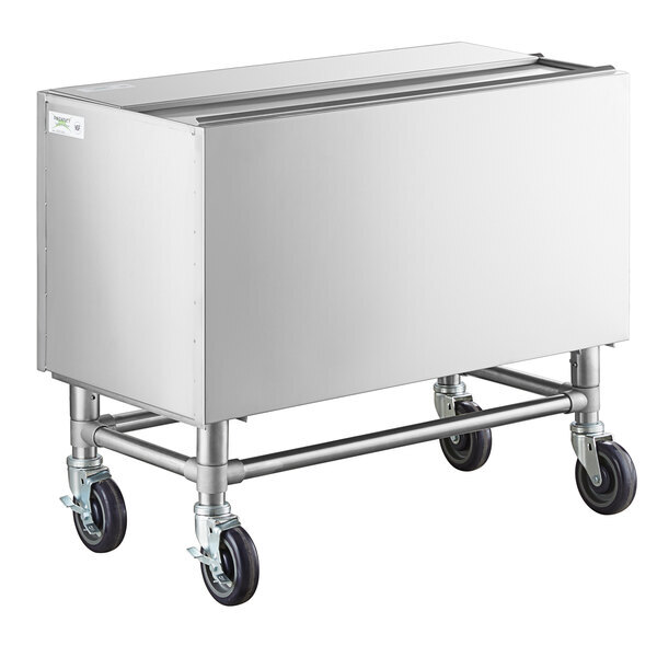 Scratch and Dent Regency 36" x 18" Stainless Steel Portable Ice Bin with Sliding Lid