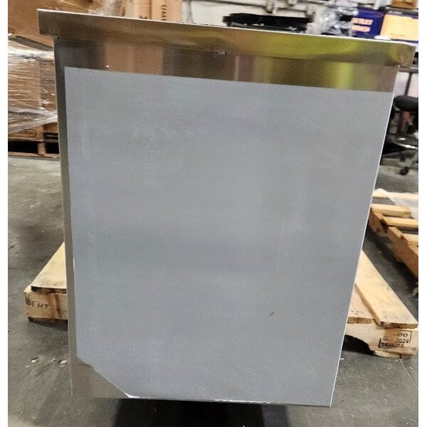 Scratch and Dent Regency 24" x 72" 16 Gauge Type 304 Stainless Steel Enclosed Base Table with Sliding Doors and Adjustable Midshelf