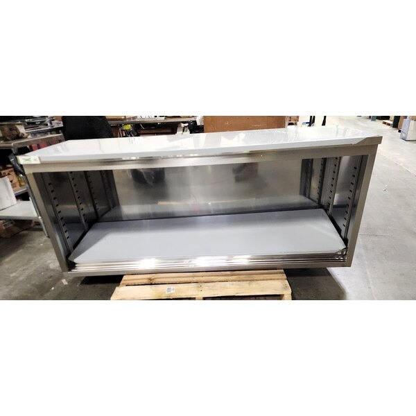 Scratch and Dent Regency 24" x 72" 16 Gauge Type 304 Stainless Steel Enclosed Base Table with Sliding Doors and Adjustable Midshelf