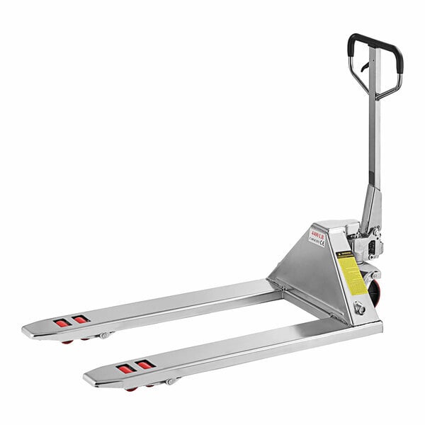 Scratch and Dent Lavex 27" x 48" Stainless Steel Manual Pallet Jack - 4,400 lb. Capacity