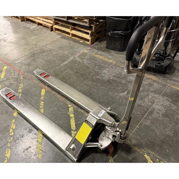 Scratch and Dent Lavex 27" x 48" Stainless Steel Manual Pallet Jack - 4,400 lb. Capacity