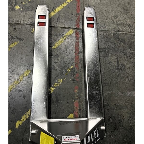 Scratch and Dent Lavex 27" x 48" Stainless Steel Manual Pallet Jack - 4,400 lb. Capacity