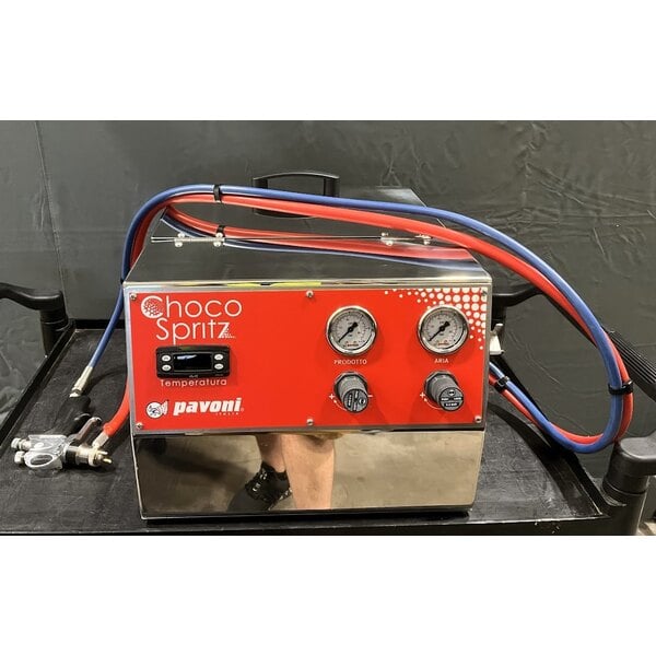 Scratch and Dent Pavoni Ciocospritz 16 1/2" x 15 3/4" x 15 3/4" Stainless Steel Countertop Electric Chocolate Sprayer CIOCOSPRITZ110V - 110V