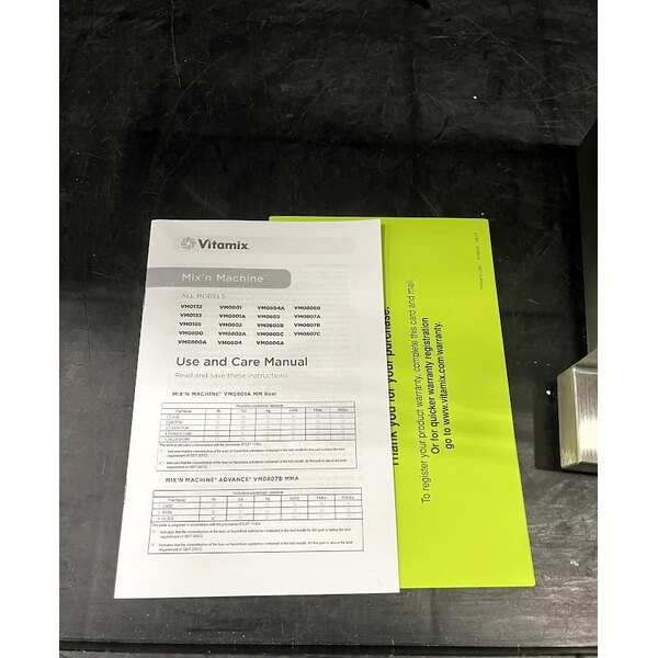 Scratch and Dent Vitamix 580 Mix'n Mixer Advance 1/2 hp Single Head Pre-Programmed Countertop Frozen Dessert Mixer with Permanent Soft Ice Cream Agitator - 120V