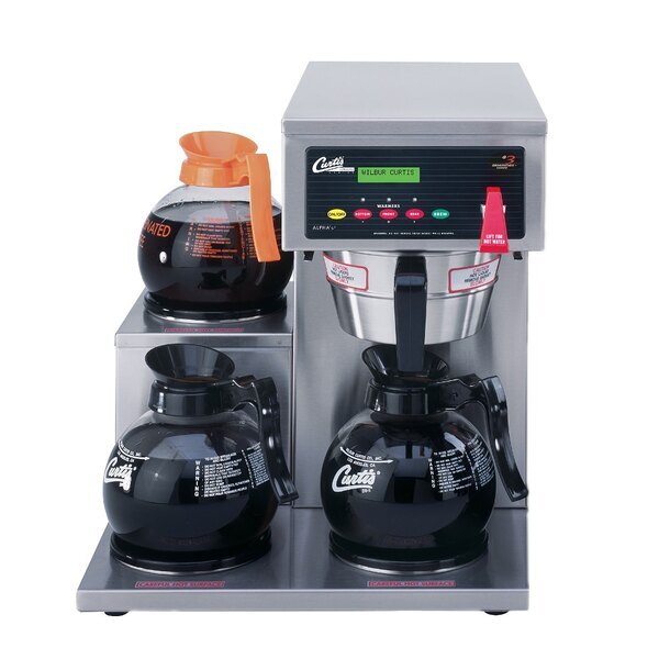 Scratch and Dent Curtis ALP3GTL12A000 12 Cup Coffee Brewer with 3 Lower Warmers on Left - 120V