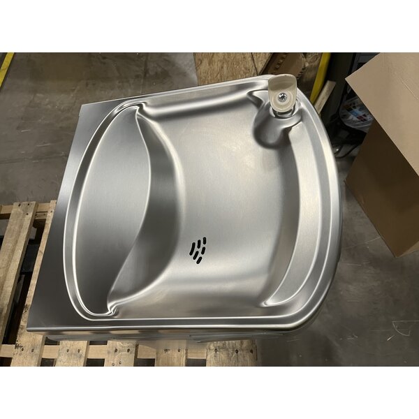 Scratch and Dent Zurn Elkay LZSTL8WSLK ezH20 8 GPH Light Gray Hands-Free Filtered Bottle Filling Station with Versatile Bi-Level Vandal-Resistant Drinking Fountain - Chilled