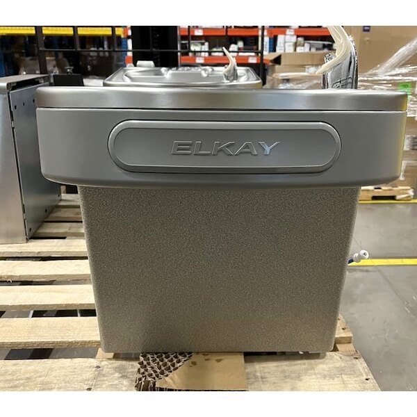 Scratch and Dent Zurn Elkay LZSTL8WSLK ezH20 8 GPH Light Gray Hands-Free Filtered Bottle Filling Station with Versatile Bi-Level Vandal-Resistant Drinking Fountain - Chilled