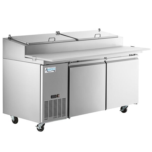 Scratch and Dent Avantco SSPPT-2 68" 2 Door Refrigerated Pizza Prep Table
