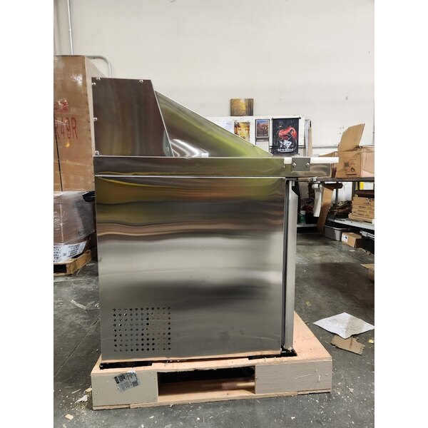 Scratch and Dent Avantco SS-PT-71M-18-C 70" 3 Door Mega Top Stainless Steel Refrigerated Sandwich Prep Table with Workstation and Extra Deep Cutting Board