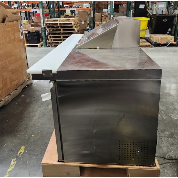 Scratch and Dent Avantco SS-PT-71M-18-C 70" 3 Door Mega Top Stainless Steel Refrigerated Sandwich Prep Table with Workstation and Extra Deep Cutting Board