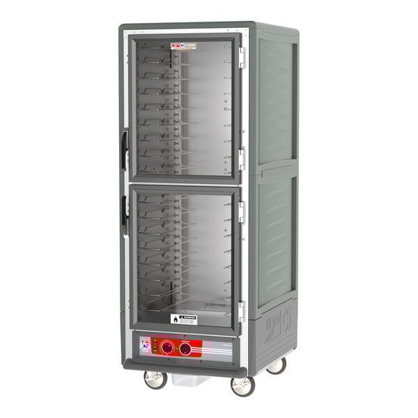 Scratch and Dent Metro C539-HDC-U-GY C5 3 Series Heated Holding Cabinet with Clear Dutch Doors - Gray