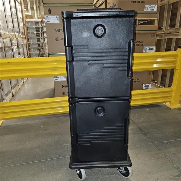 Scratch and Dent Cambro UPC800110 Ultra Camcart® Black Insulated Food Pan Carrier - Holds 12 Pans