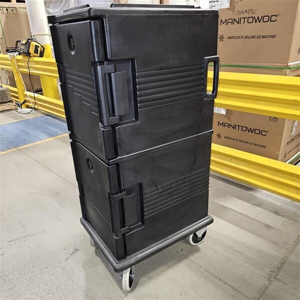 Scratch and Dent Cambro UPC800110 Ultra Camcart® Black Insulated Food Pan Carrier - Holds 12 Pans