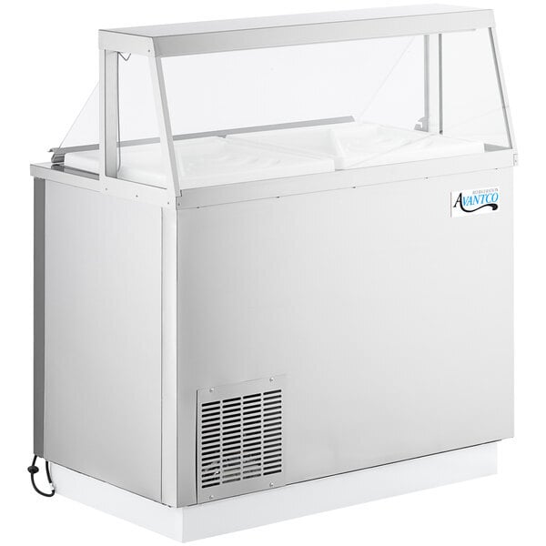 Scratch and Dent Avantco CPSS-47-HC 47 1/8" 8 Tub Stainless Steel Deluxe Ice Cream Dipping Cabinet