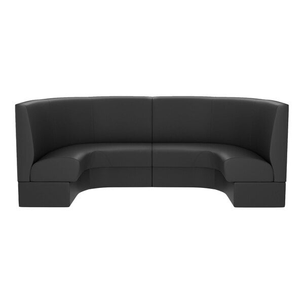 Scratch and Dent QA Group Cascade 96" Long Ebony Plain 1/2 Circle Booth - 36" High