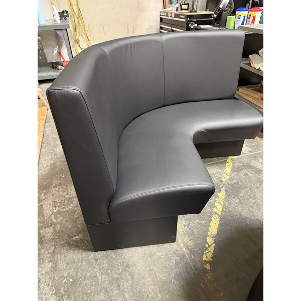 Scratch and Dent QA Group Cascade 96" Long Ebony Plain 1/2 Circle Booth - 36" High