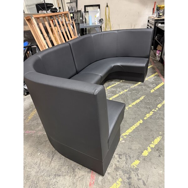 Scratch and Dent QA Group Cascade 96" Long Ebony Plain 1/2 Circle Booth - 36" High