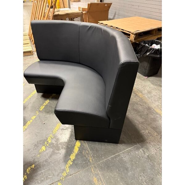 Scratch and Dent QA Group Cascade 96" Long Ebony Plain 1/2 Circle Booth - 36" High