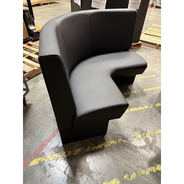 Scratch and Dent QA Group Cascade 96" Long Ebony Plain 1/2 Circle Booth - 36" High