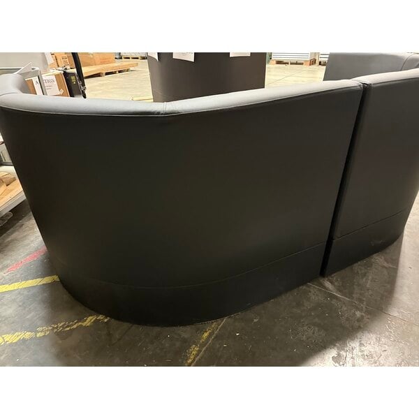 Scratch and Dent QA Group Cascade 96" Long Ebony Plain 1/2 Circle Booth - 36" High