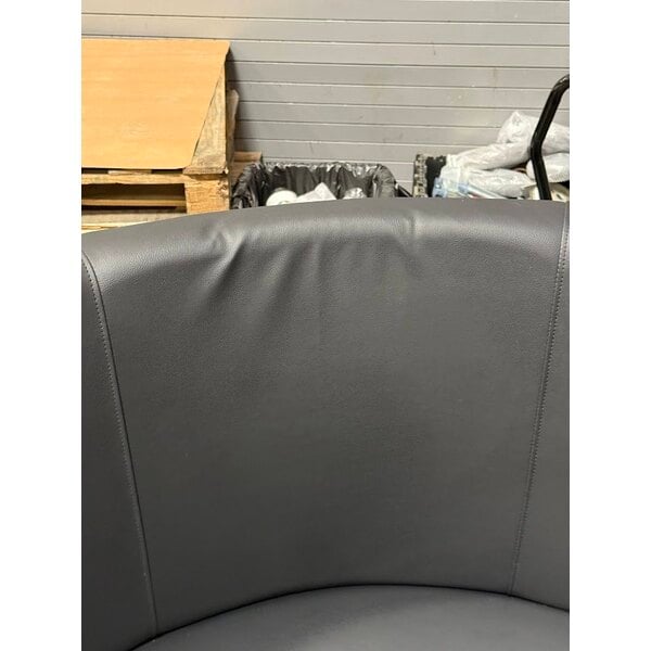 Scratch and Dent QA Group Cascade 96" Long Ebony Plain 1/2 Circle Booth - 36" High